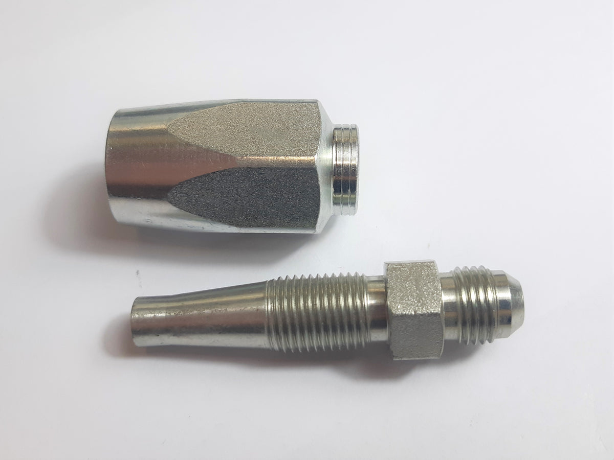 Reusable JIC Male &amp; Female Hydraulic Hose Fittings for 1 or 2 Wire Hose