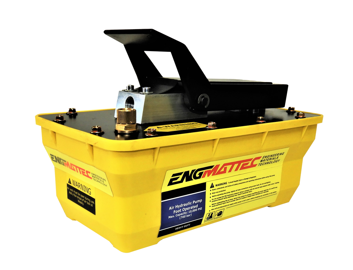 EngMatTec Branded 10,000 psi compressed Air Operated Hydraulic Pump for high force Push, Pull and Press applications